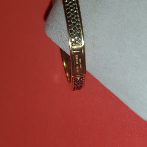 Henri Bendel SWAROVSKI Crystal Paved Skinny Rox Yellow Gold Bracelet Bangle - Picture 6 of 8